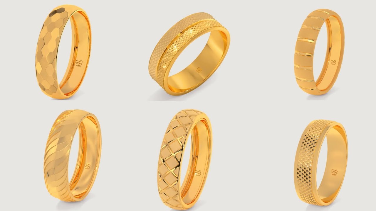 Gold Band Couple Ring design || Lightweight Thumb Ring Designs for men and women