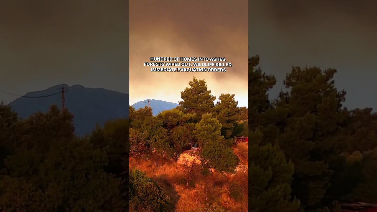 West Attica Wildfire, Greece 2026 - 100+ burned houses | Evacuation order | Smoke | disaster! 💔