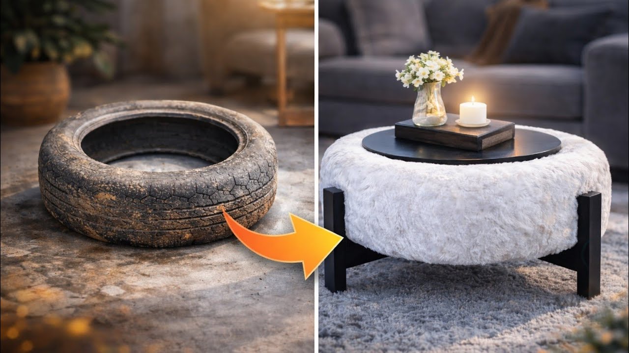 How a Tyre Was Transformed into a Coffee Table Easy DIY Woodworking Project