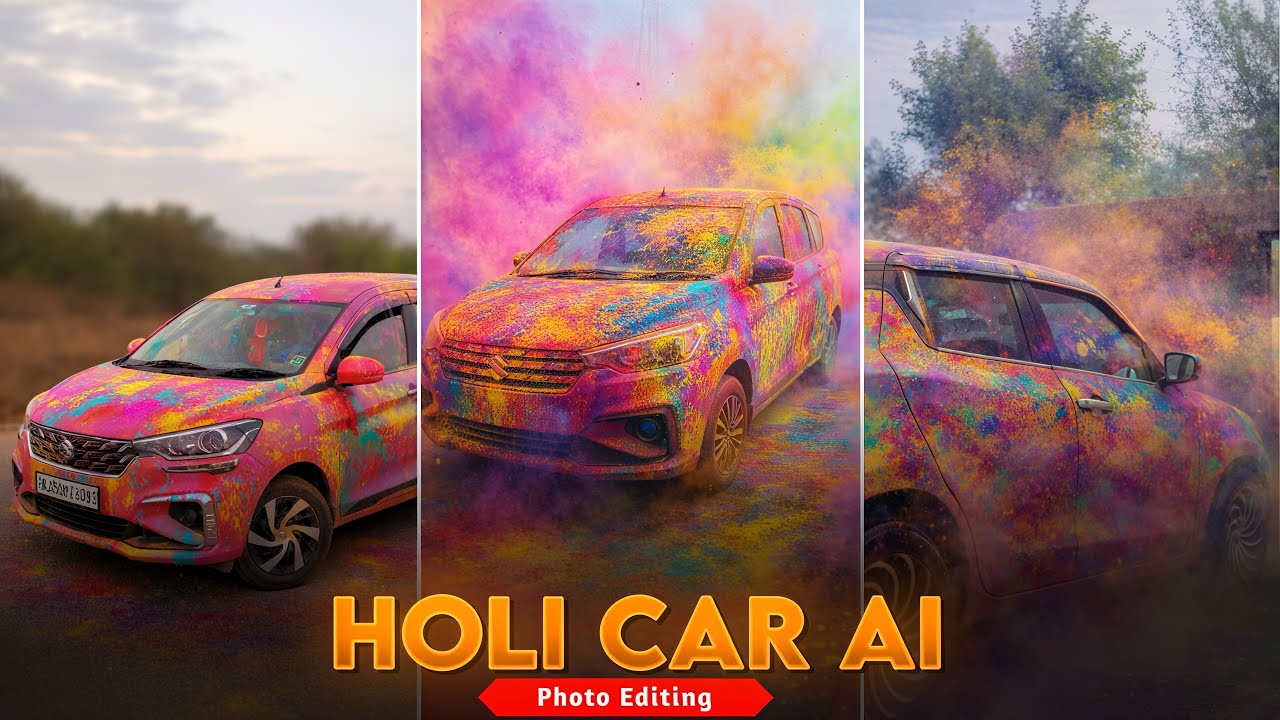 Trending Bike Holi Ai Photo Editing | Bike & Car Holi Ai  Prompt | Holi Ai Photo Editing