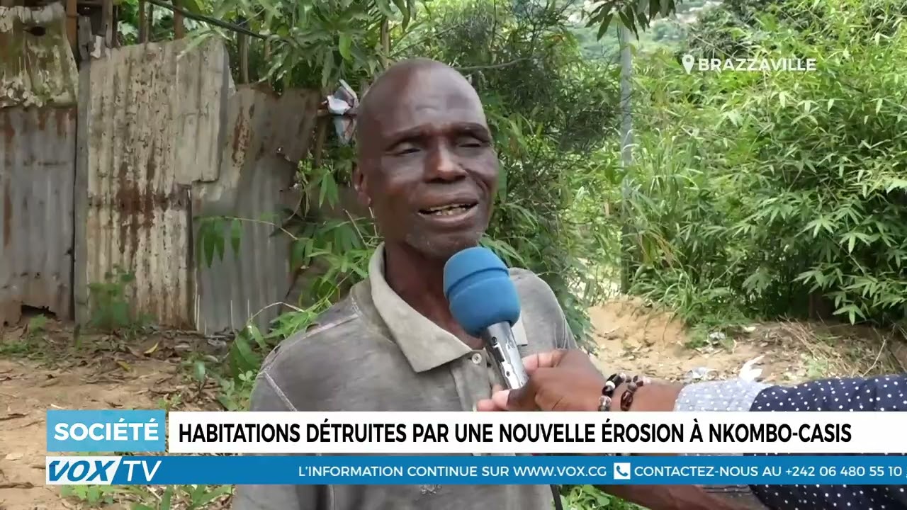Habitations détruites par une nouvelle érosion à Nkombo casis