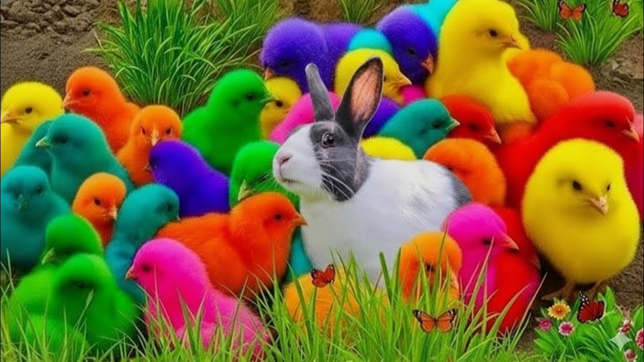 Ayam Lucu, ayam warna warni, ayam rainbow, kelinci lucu, bebek lucu, ikan koi, Hewan Lucu
