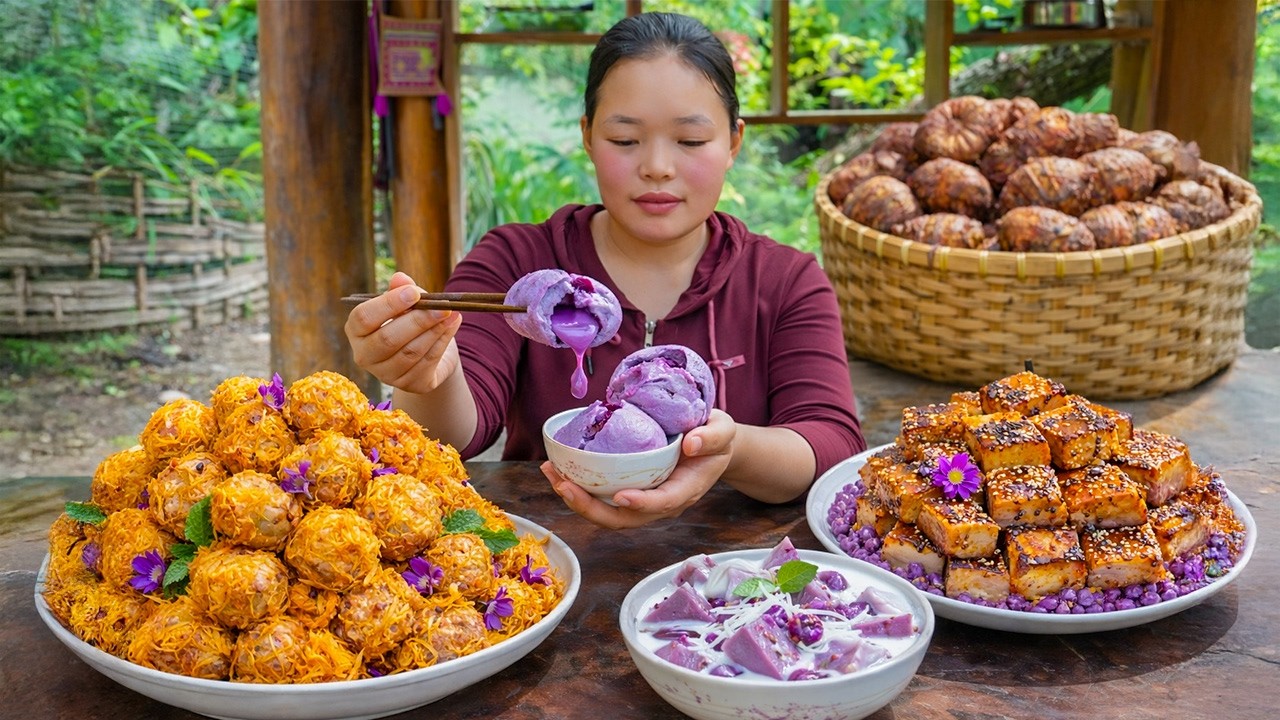 Enjoying Village Life and Cooking - Harvesting Taro - Cooking Family Meal - Simple Life