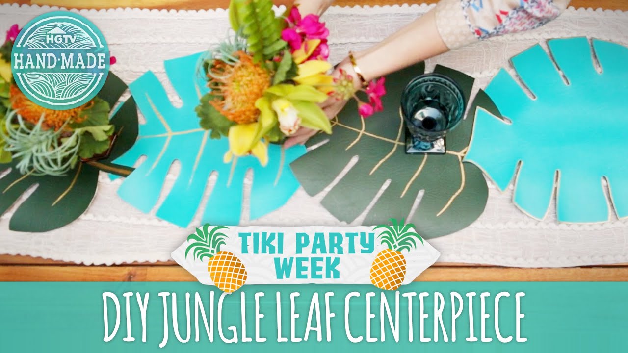 DIY Jungle Leaf Centerpiece | Luau Party Ideas