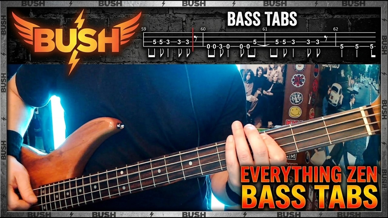 Everything Zen by Bush - Bass Cover with Tabs Play-Along