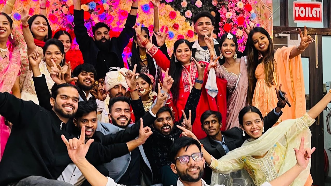 My friend's wedding party. I just posted a vlog, and they were having the time of their lives.
