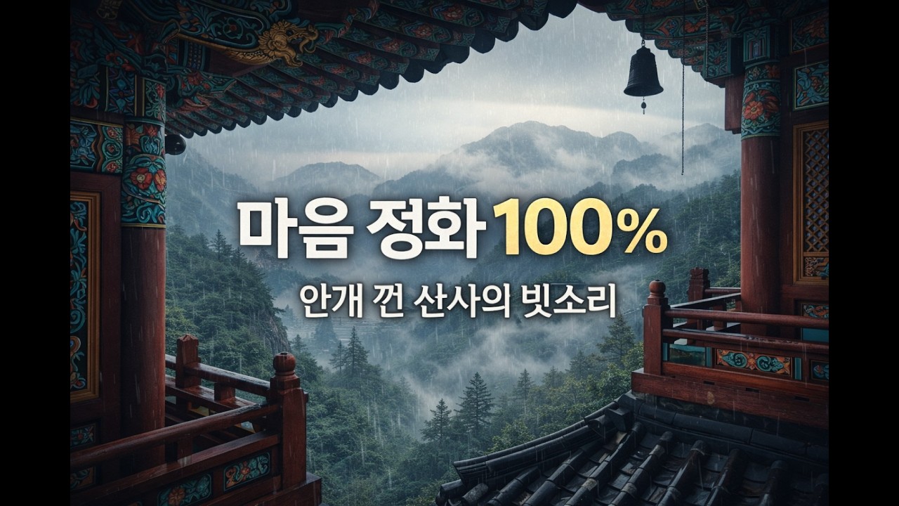 마음이 고요해지는 산사山寺의 빗소리 🌧️생각 비우기 명상 음악