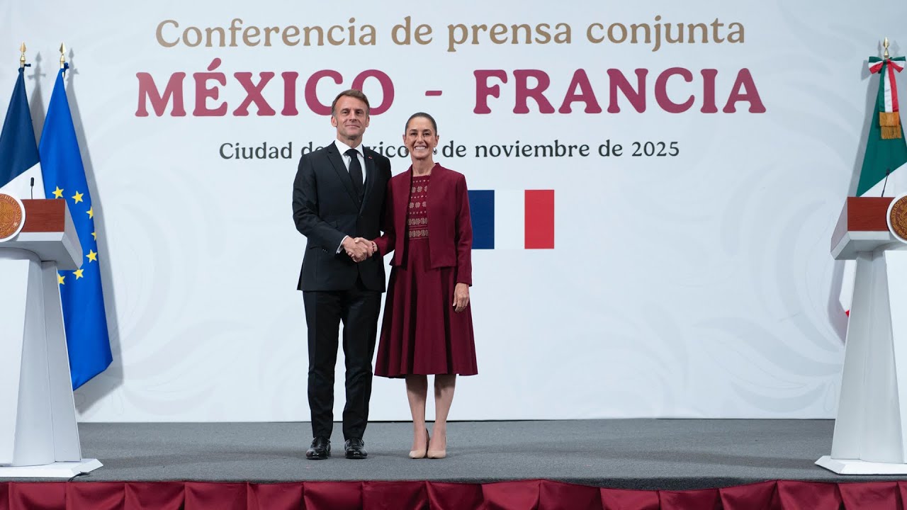 Conferencia de prensa México-Francia. Palacio Nacional