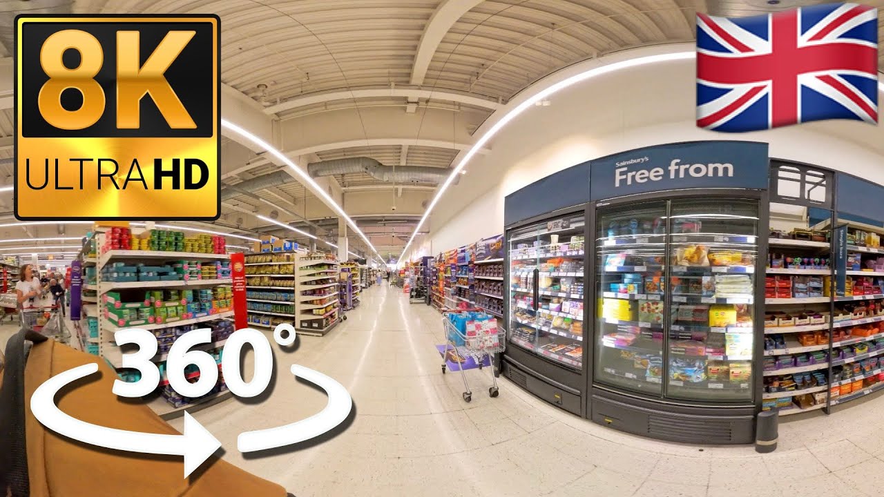 Step Inside a UK Supermarket in 8K VR 360&deg; | Virtual Grocery Shopping Experience (Milton Keynes)