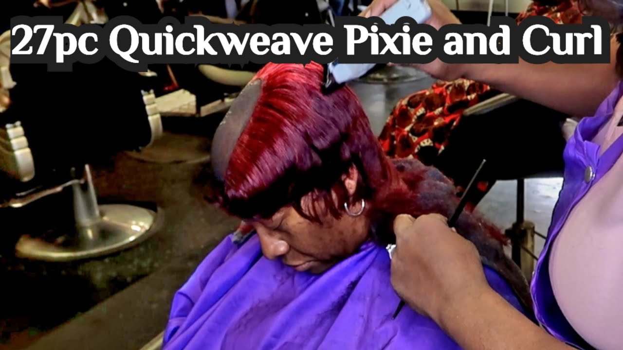 27pc Quick Weave Pixie cut and Curl