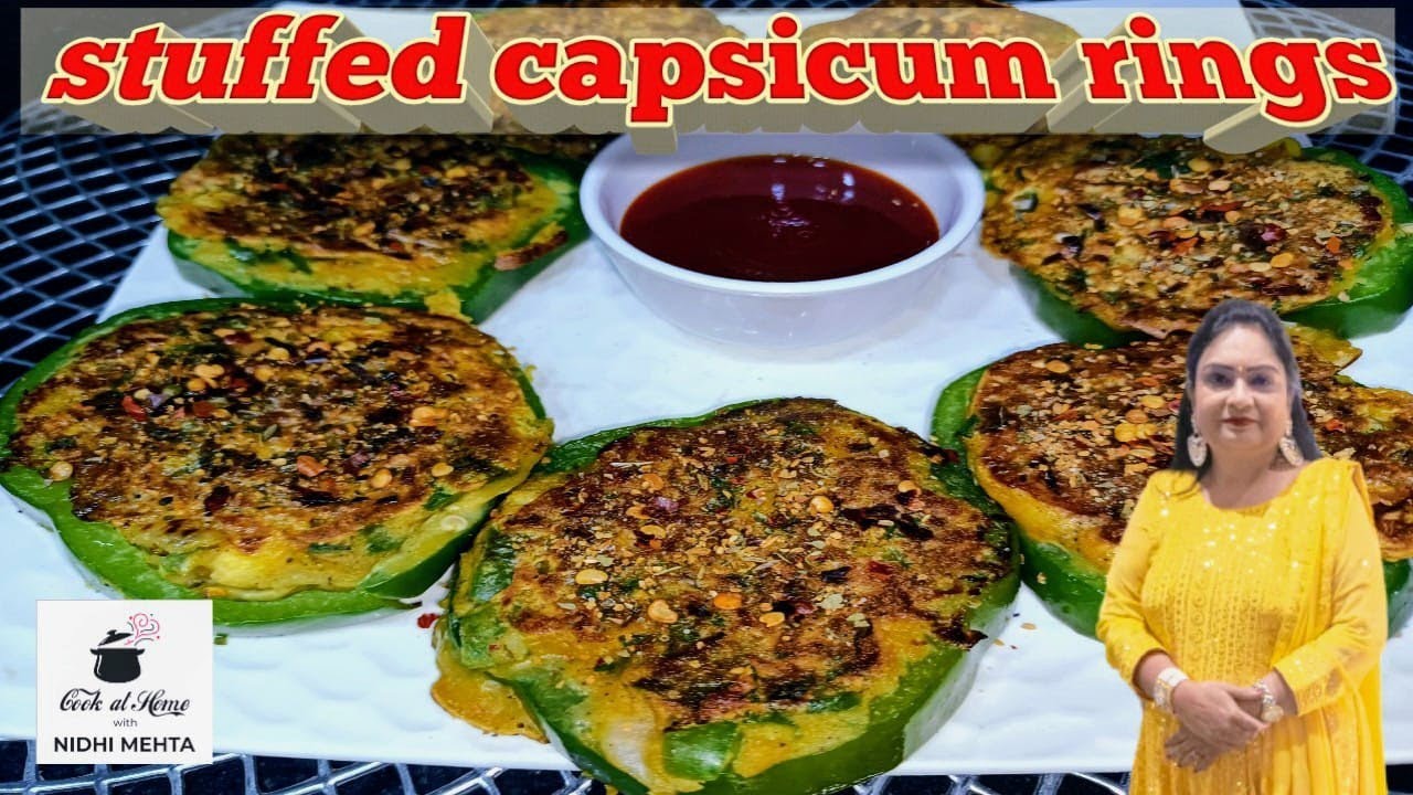 STUFFED CAPSICUM RINGS | HEALTHY BREAKFAST RECIPE | STUFFED SHIMLA MIRCH | EASY AND QUICK SNACKS |