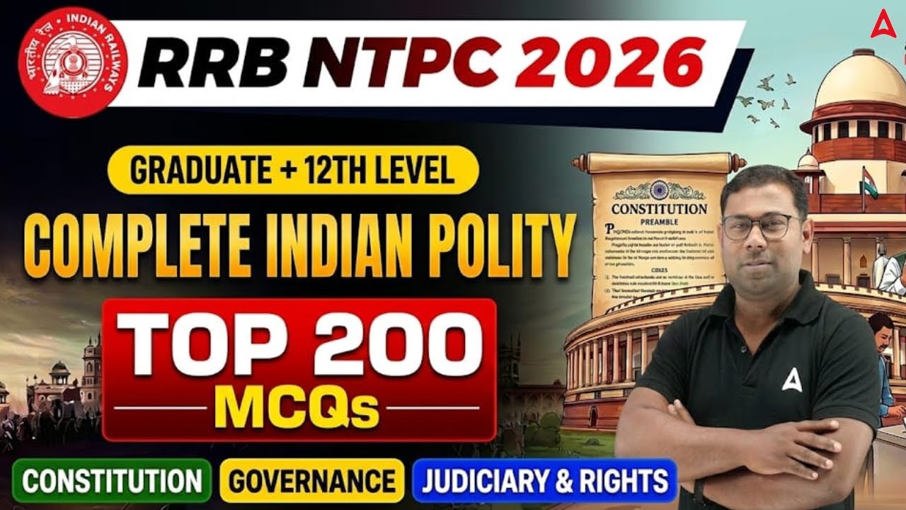 Complete Indian Polity MCQs for RRB NTPC 2026 | RRB NTPC Indian Polity In ONESHOT by Ashok Sir