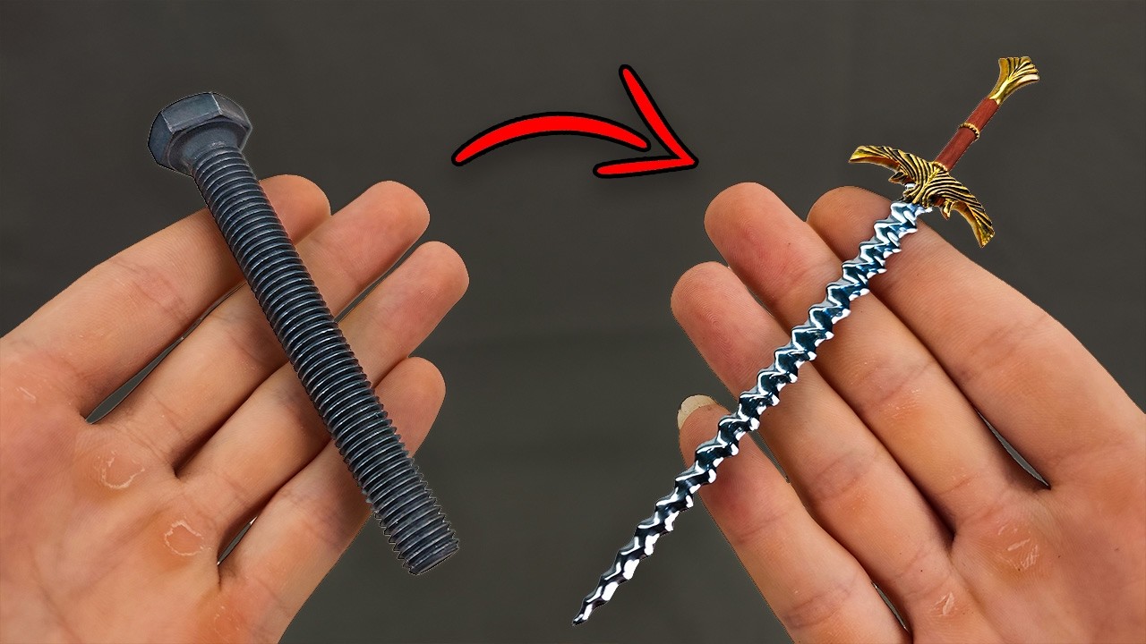 Mini Flamberge Sword From a Steel Bolt | Epic Metal Forging & Craftsmanship