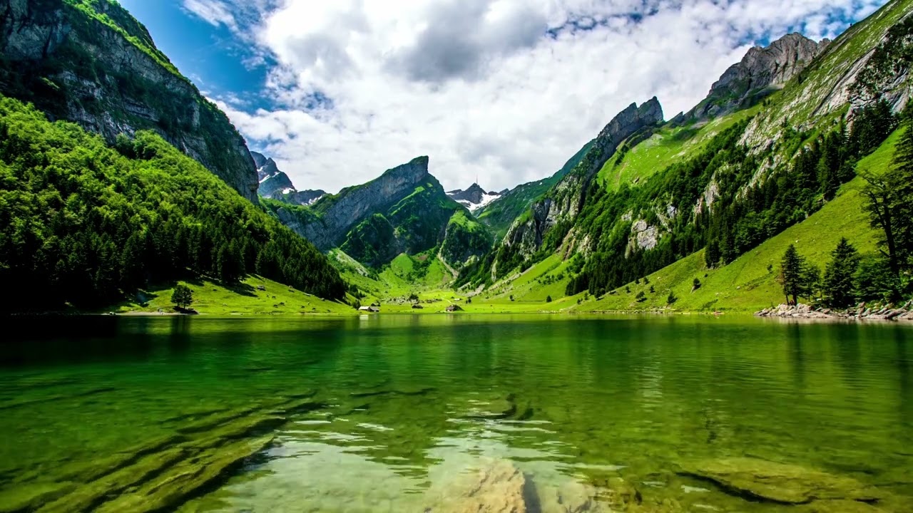 Meditation Music: Tranquil Lake and Majestic Mountain Scenery