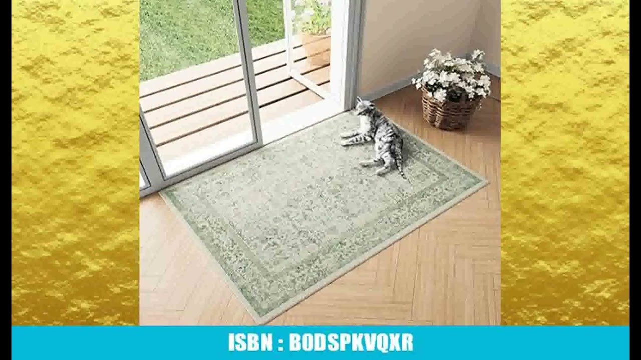 HUGEAR Vintage Gr&Atilde;&frac14;n Waschbarer Teppich im Eingangsbereich 60x90cm fu&Atilde;&Yuml;matte badezimmerteppich