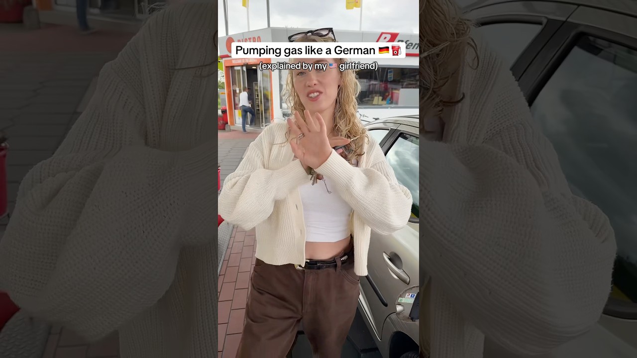pumping gas in Germany 🇩🇪 #cultureshock #gasstation #tankstelle #germany #germanculture