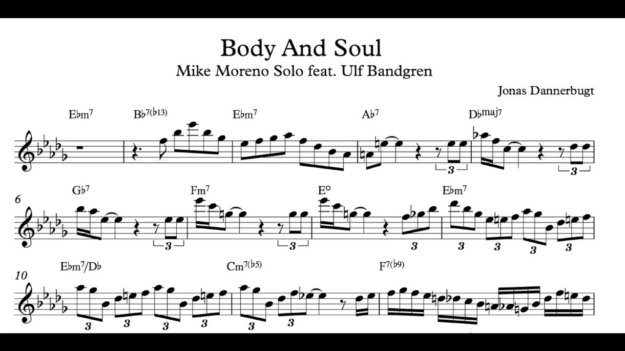 Solo Transcription Mike Moreno 
