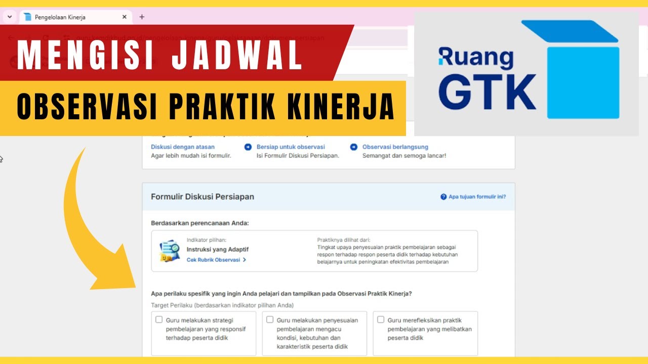 Cara Mengisi Jadwal Observasi Praktik Kinerja di Ruang GTK