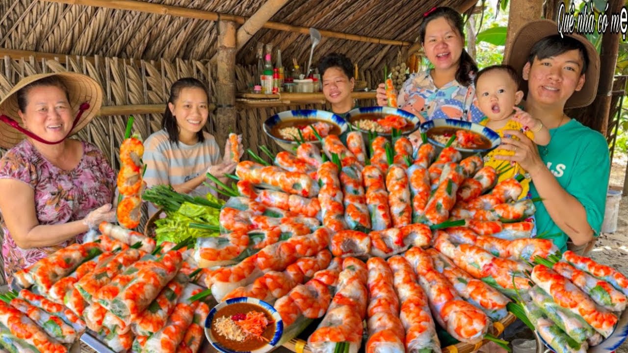 Gỏi Cuốn Tôm Thịt | Quán Ăn Vặt Gia Đình Miệt Vườn Con Dâu Chàng Rể Rộn Ràng Vui Nhộn ||
