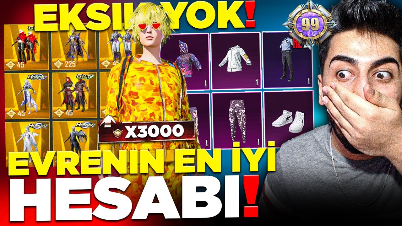 99 SV. KOLEKSİYON EVRENİN EN İYİ HESABI! EKSİK EŞYA BULURSAN KAZANIRSIN! PUBG Mobile