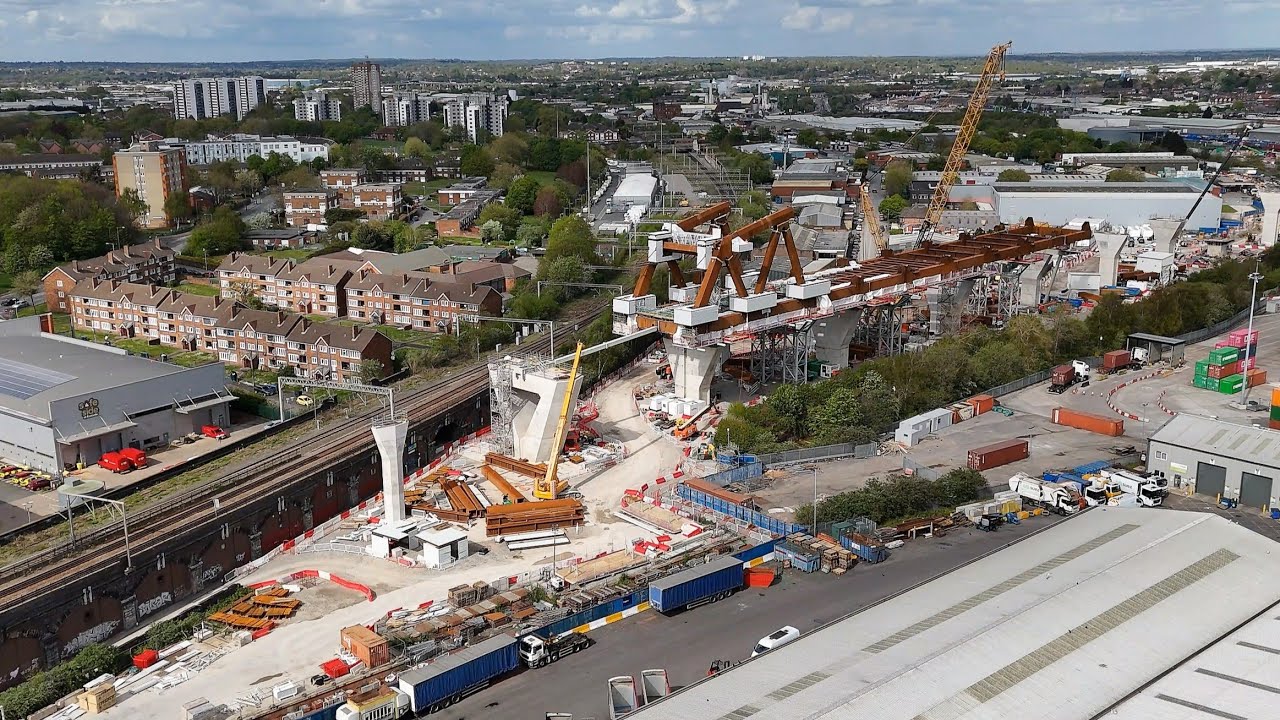HS2 approaching Birmingham April 2025
