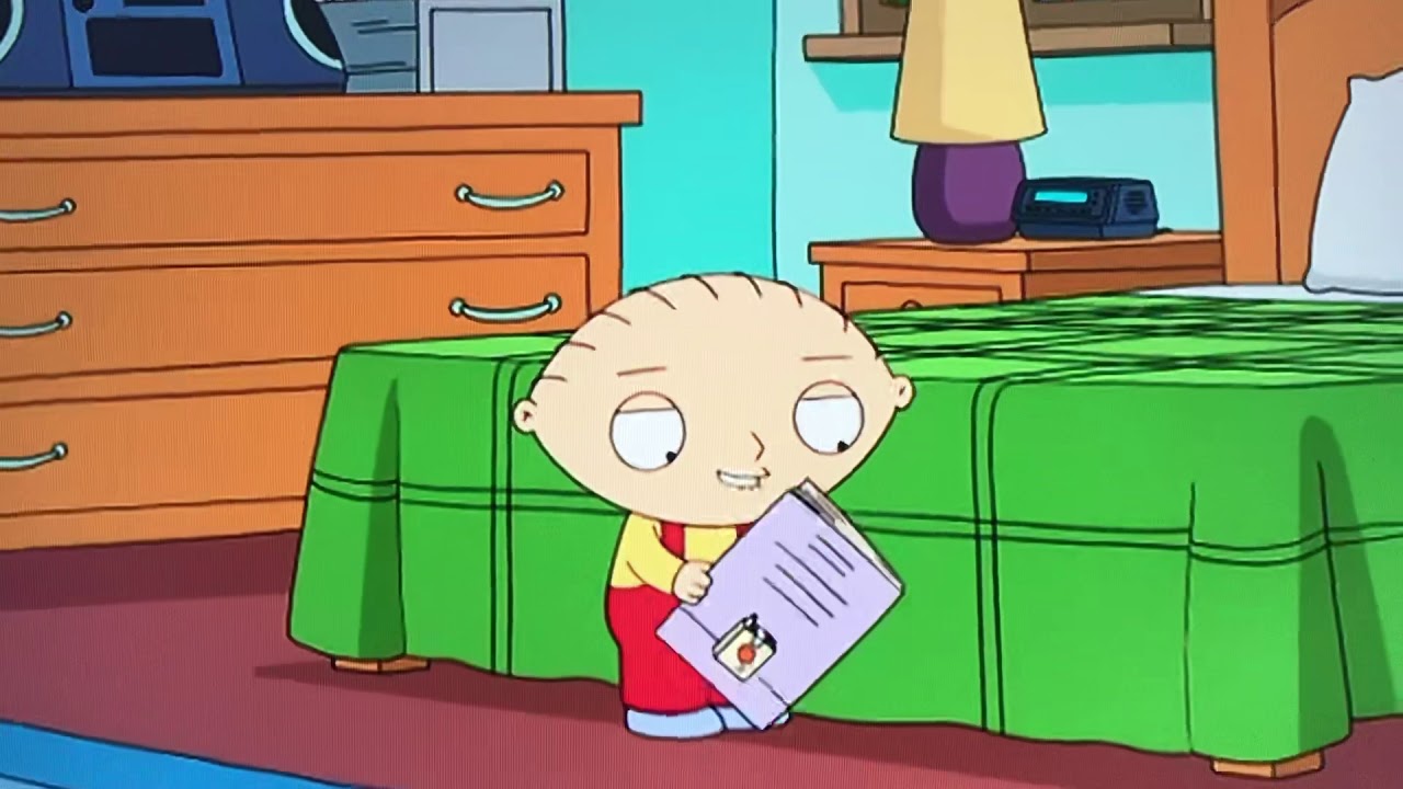 Stevie Griffin finds Hustler Magazine and sees his first Vagina!!!  Scary stuff!  Family Guy.