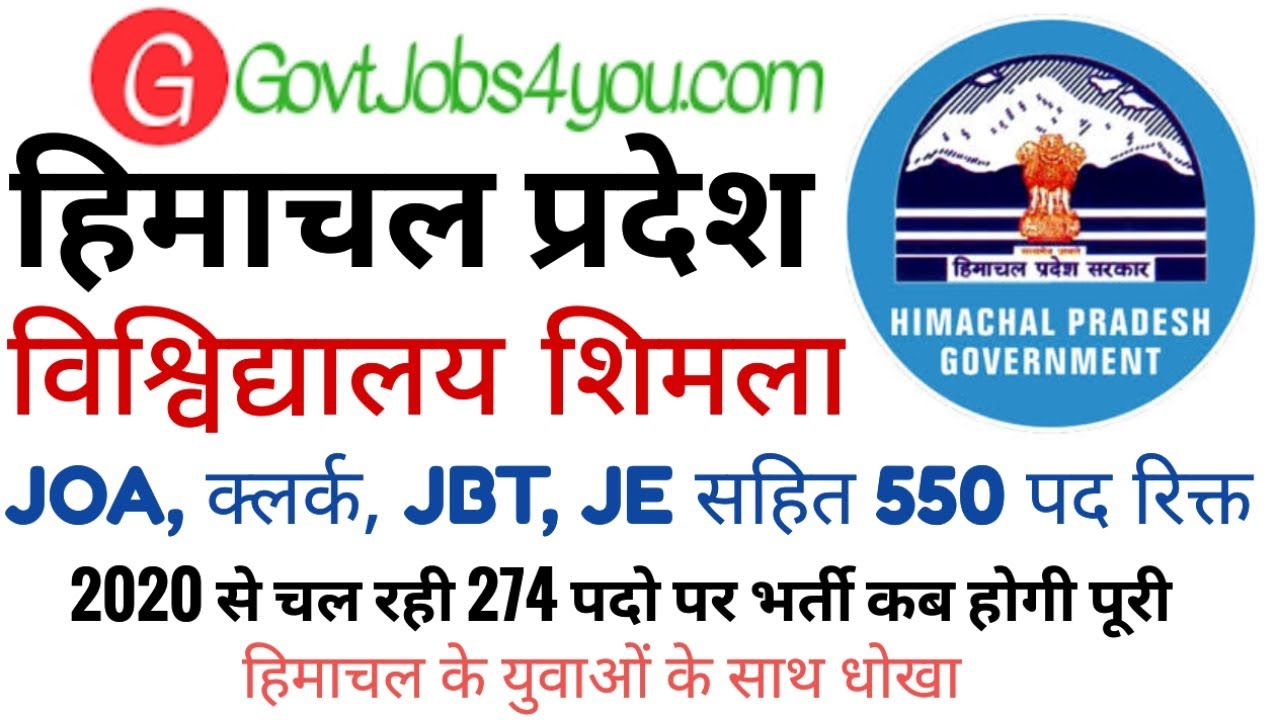 HPU Shimla Recruitment 2026