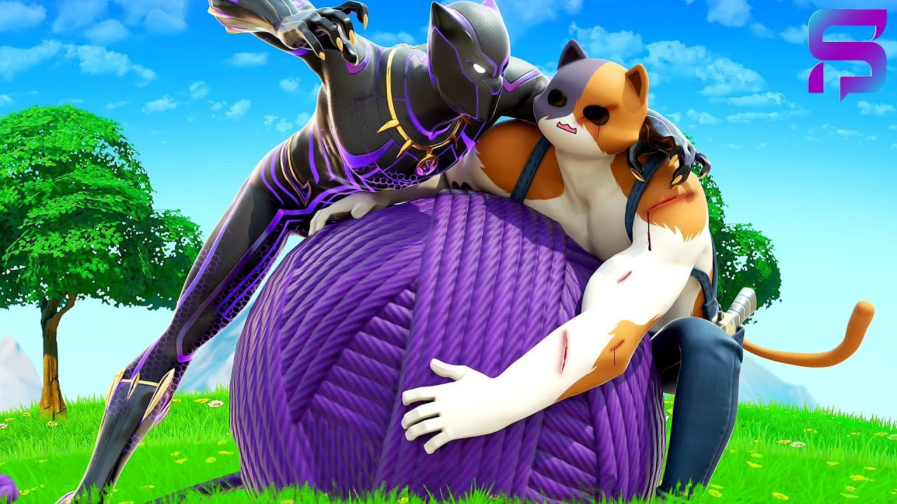 BLACK PANTHER vs MEOWSCLES - BATTLE of the BIG CATS... ( Fortnite Short )