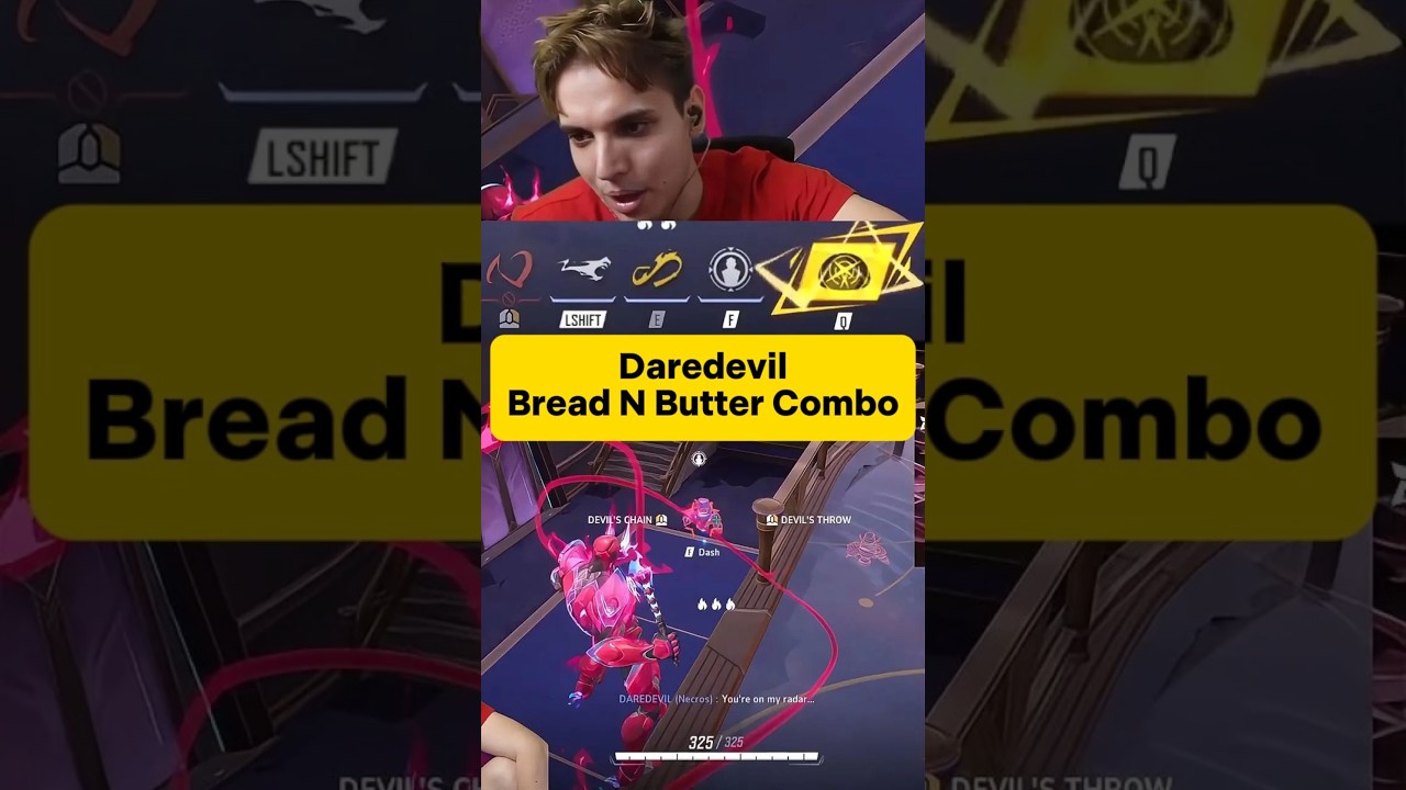 Daredevil Bread and Butter Combo 🔥 #marvelrivals #necros #timthetatman #jay3 #flats #shroud #viral