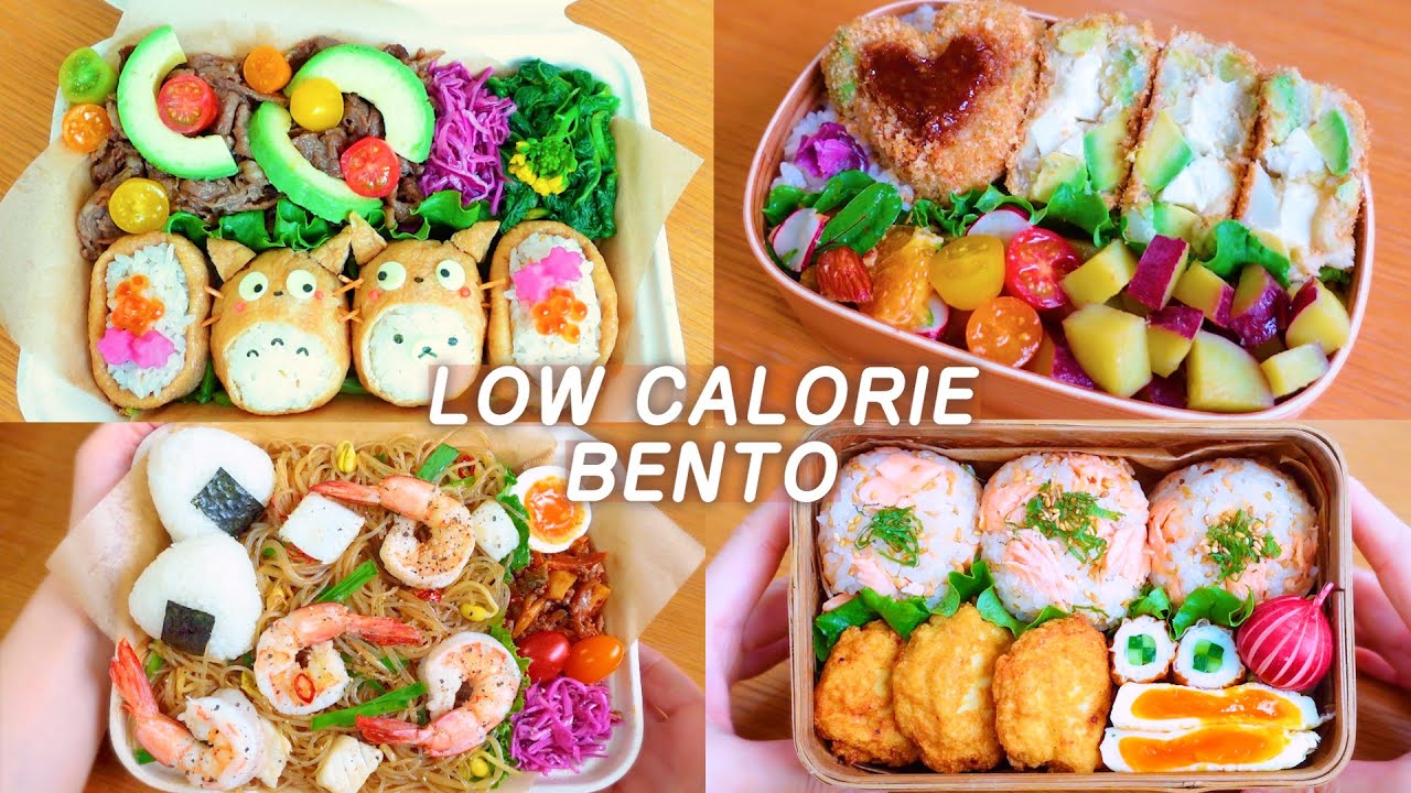 【35】Diet Bento🍱Avocado croquette/My Neighbor Totoro Inari Sushi/Tofu and Chicken nuggets