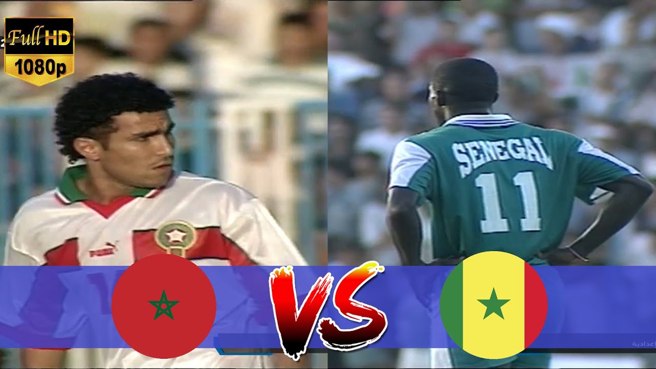 قوة و إثارة في ملخص مباراة المغرب و السنغال ودي 1998 Maroc vs Sénégal