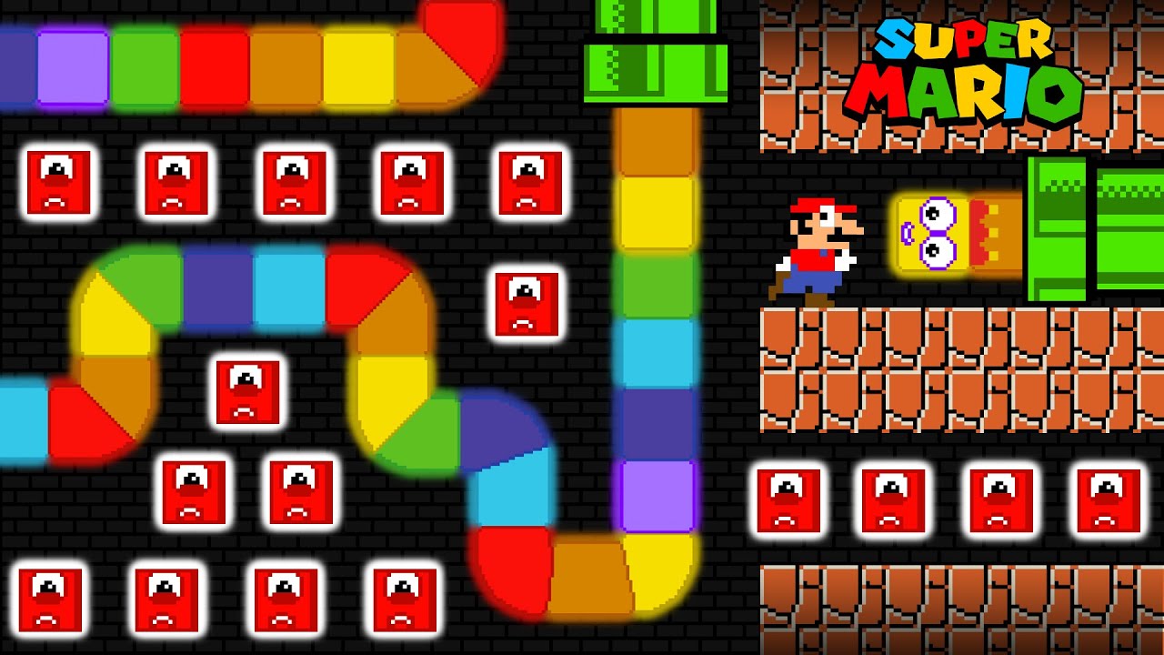 Mario's Slither.io Numberblocks Snake Escape | Game Animation