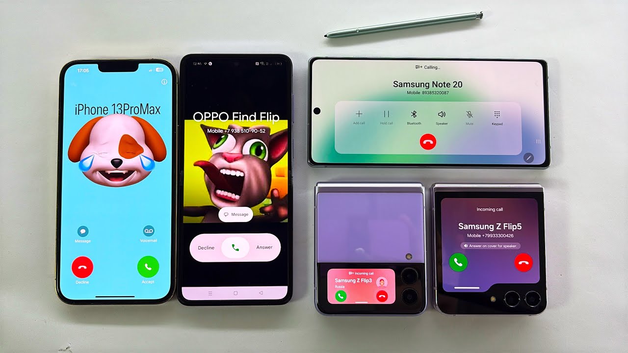 Incoming Call iPhone 13 ProMax + Oppo Flip + Samsung Z Flip3, Z Flip 5 | Outgoing Call Samsung N20 