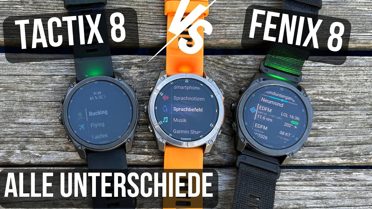 Garmin Tactix 8 vs. Garmin Fenix 8 – taktische Funktionen, Taschenlampe, Aktivitäten & mehr