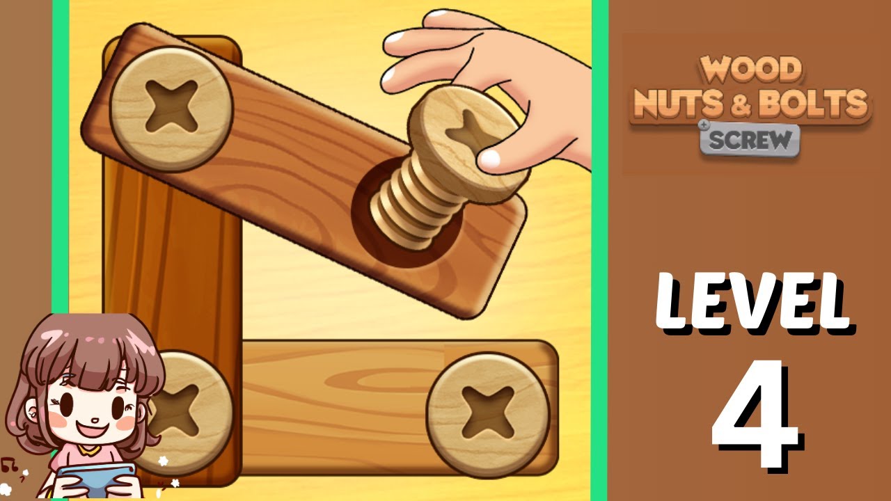 Wood Nuts and Bolts Screw Level 4 Solution Walkthrough ⚙️🧩