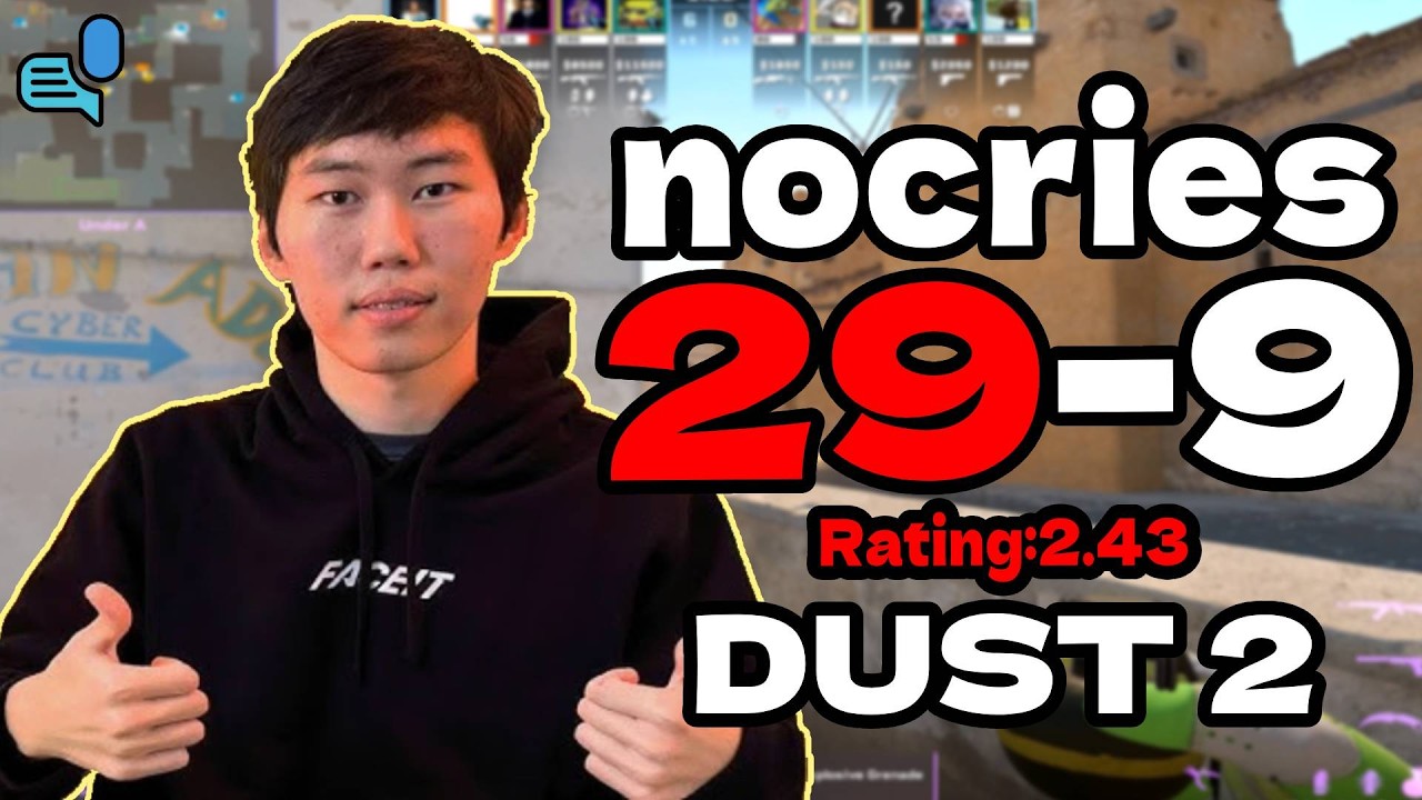 nocries 29-9 | Rating 2.43 | FACEIT NA | +VOICE | dust2 | Feb 28, 2026