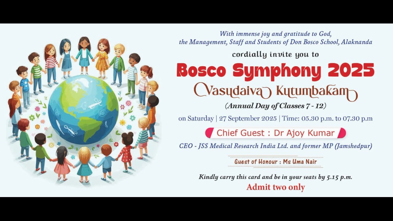 Bosco Symphony 2025 | Annual Day ( Classes 7 - 12 )  on 27th September 5: 30 pm onwards