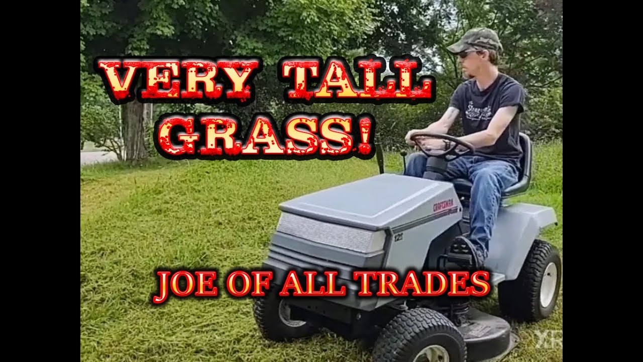 Mowing VERY Tall Grass With Vintage Craftsman Riding Mower