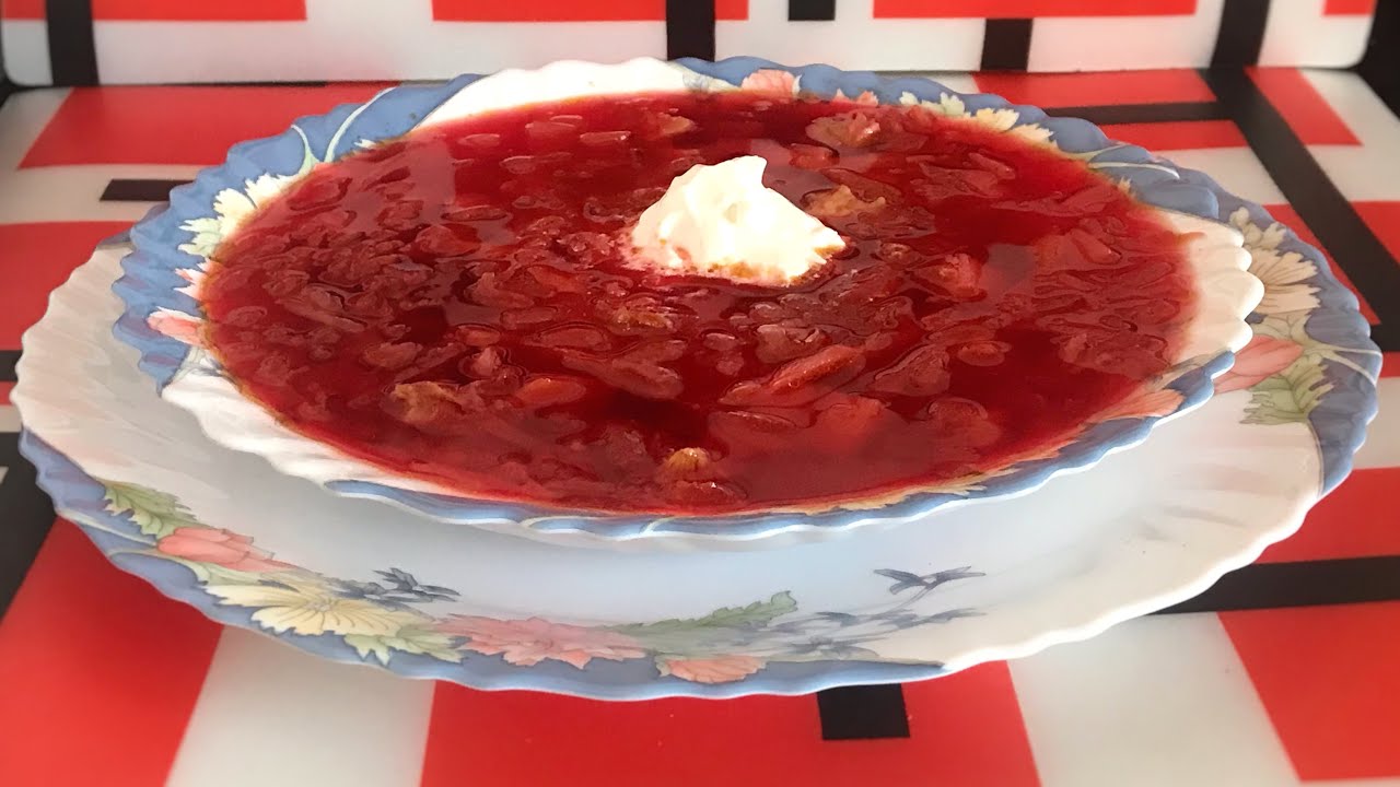 Borsch / Borscht la sopa ucraniana . Sopa de Remolacha