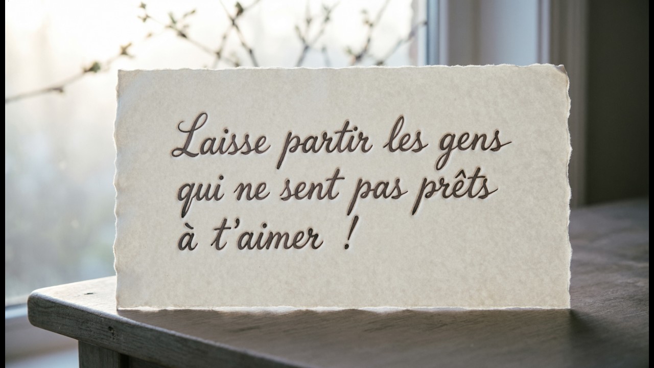 Laisse partir les gens qui ne sont pas prêts à t'aimer !