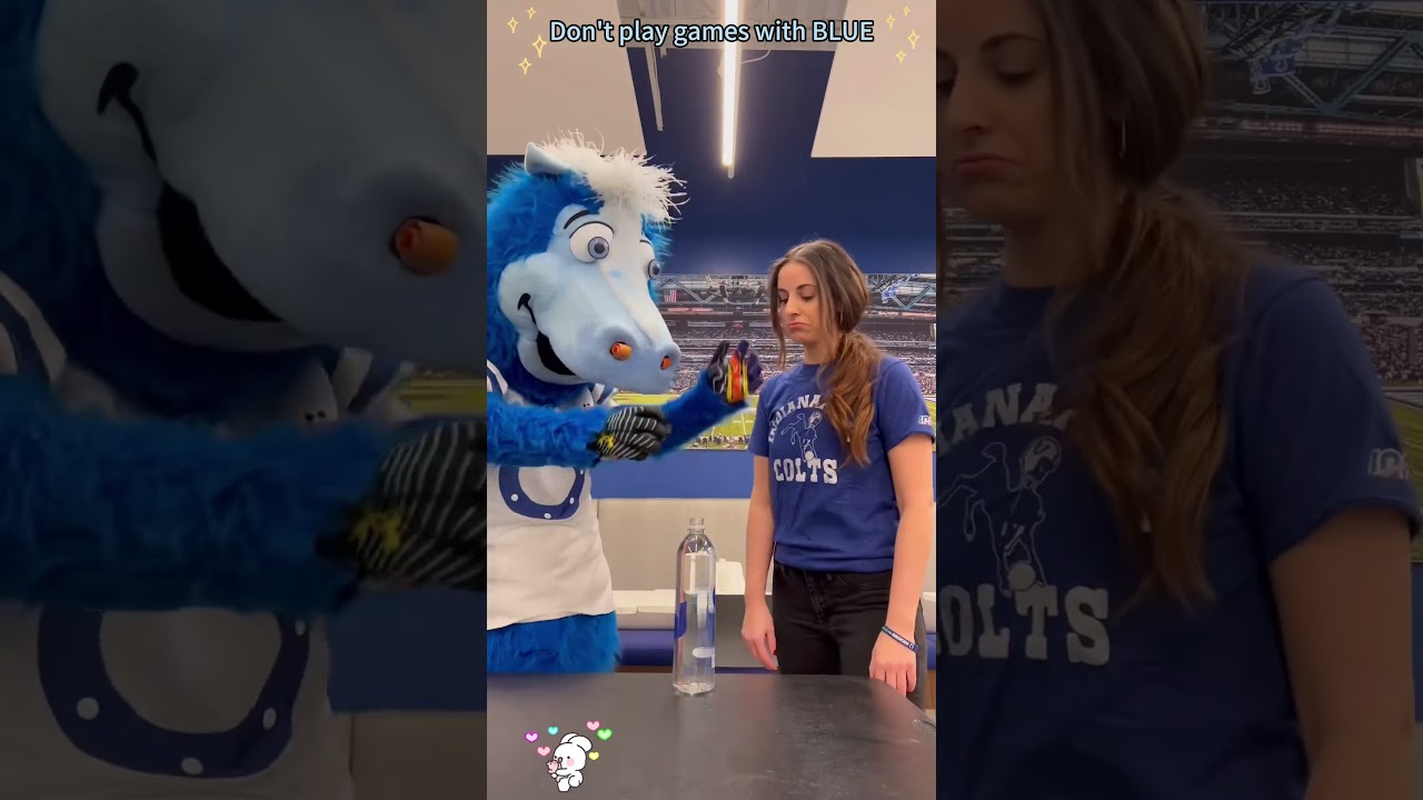 Whatever you do, don't play games with Blue.💙#bluemascot#funnyvideo#bestmascot#funnyclips