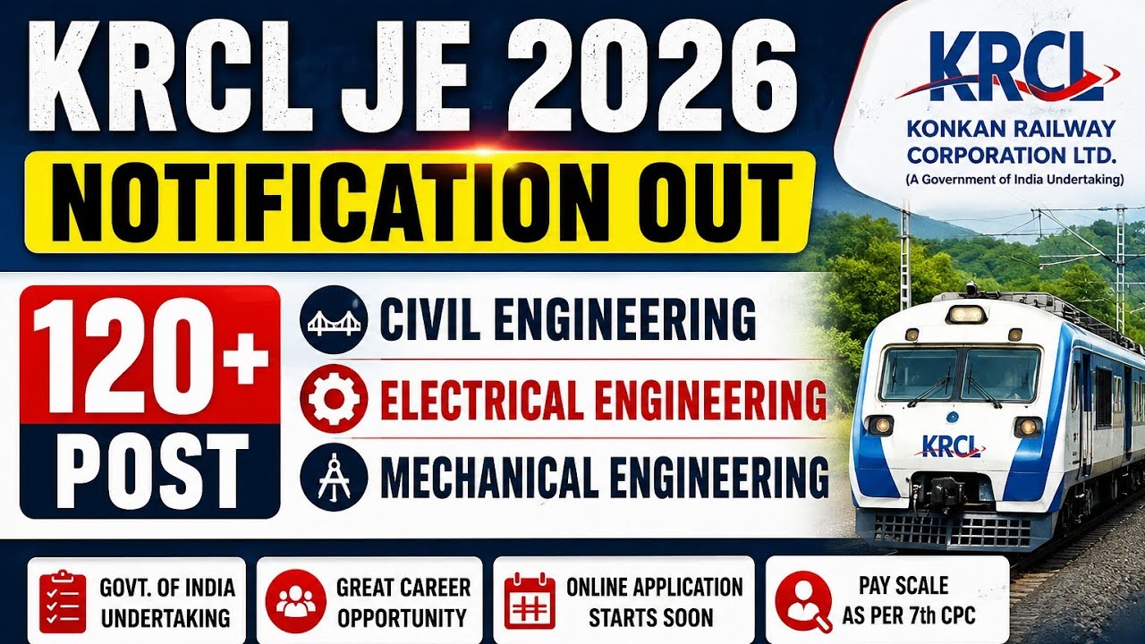 🚨 KRCL JE Recruitment 2026 OUT | Railway JE Recruitment 2026 | 201 Posts | Civil/Mechanical JE