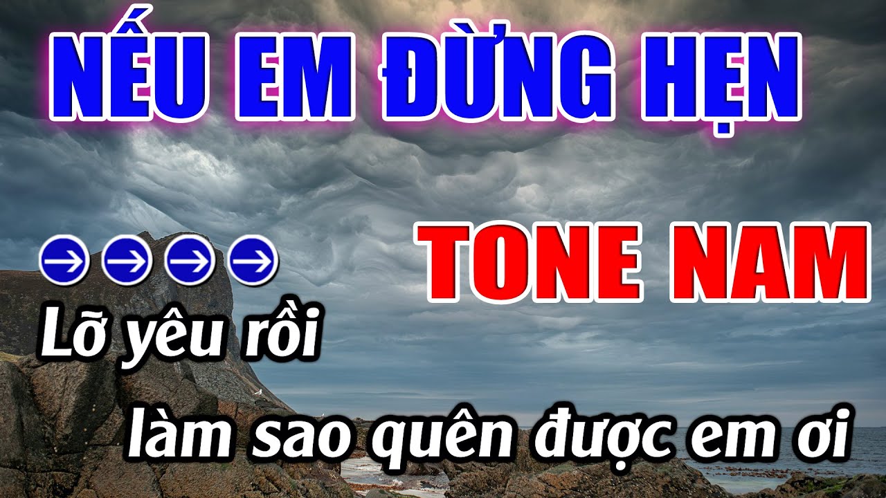 Nếu Em Đừng Hẹn Karaoke Tone Nam ( Dm ) Karaoke Lâm Beat  - Beat Mới
