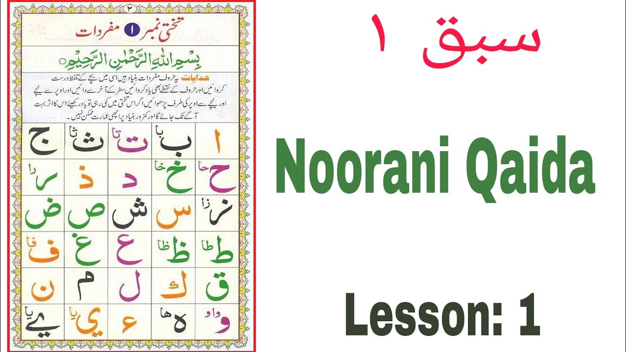 Noorani Qaida (lesson 1)/ Siyarah