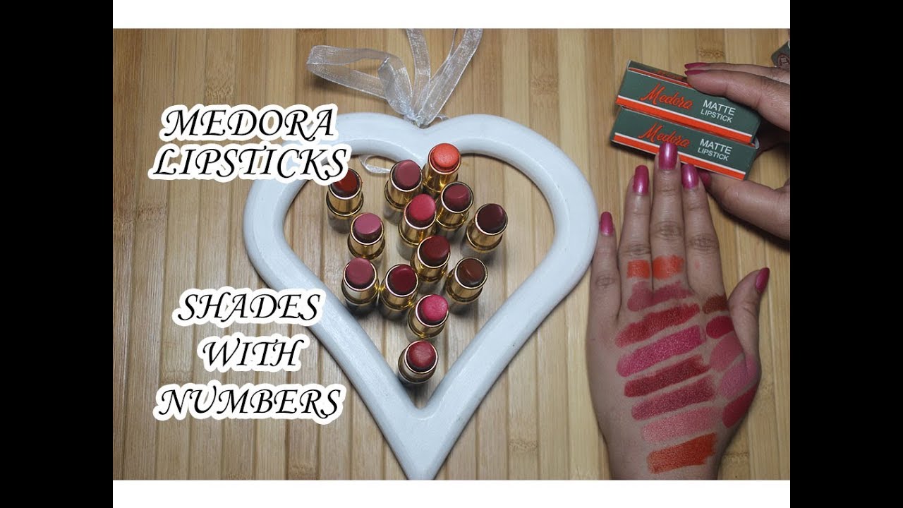 Medora lipstick shades with numbers