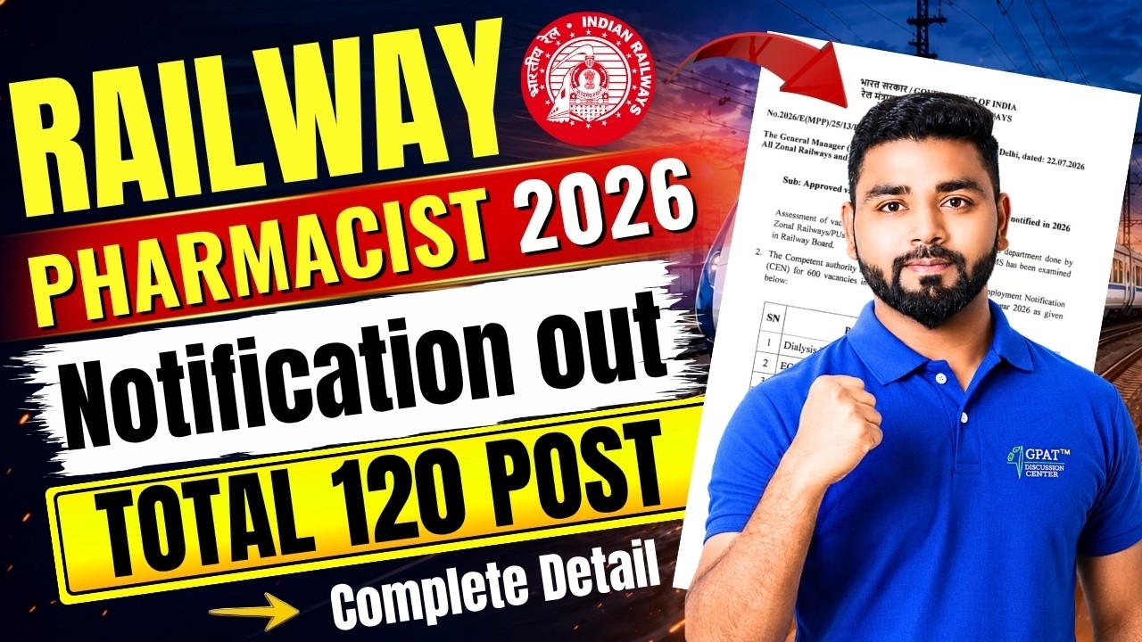 Railway Pharmacist Recruitment 2026 Latest Update | 120 Vacancies | Apply Guide