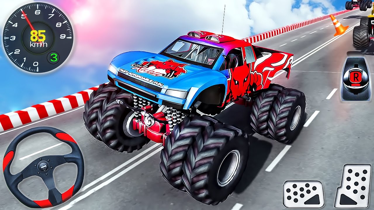 Police Monster Truck Mega Ramp Extreme Racing - Impossible GT Car Stunts Driving - Android GamePlay