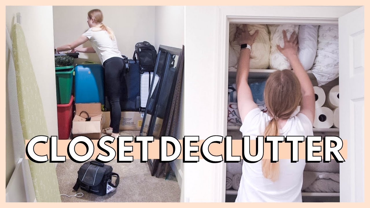 Decluttering & Organizing My CLOSET | storage closet organization ideas + declutter my house with me