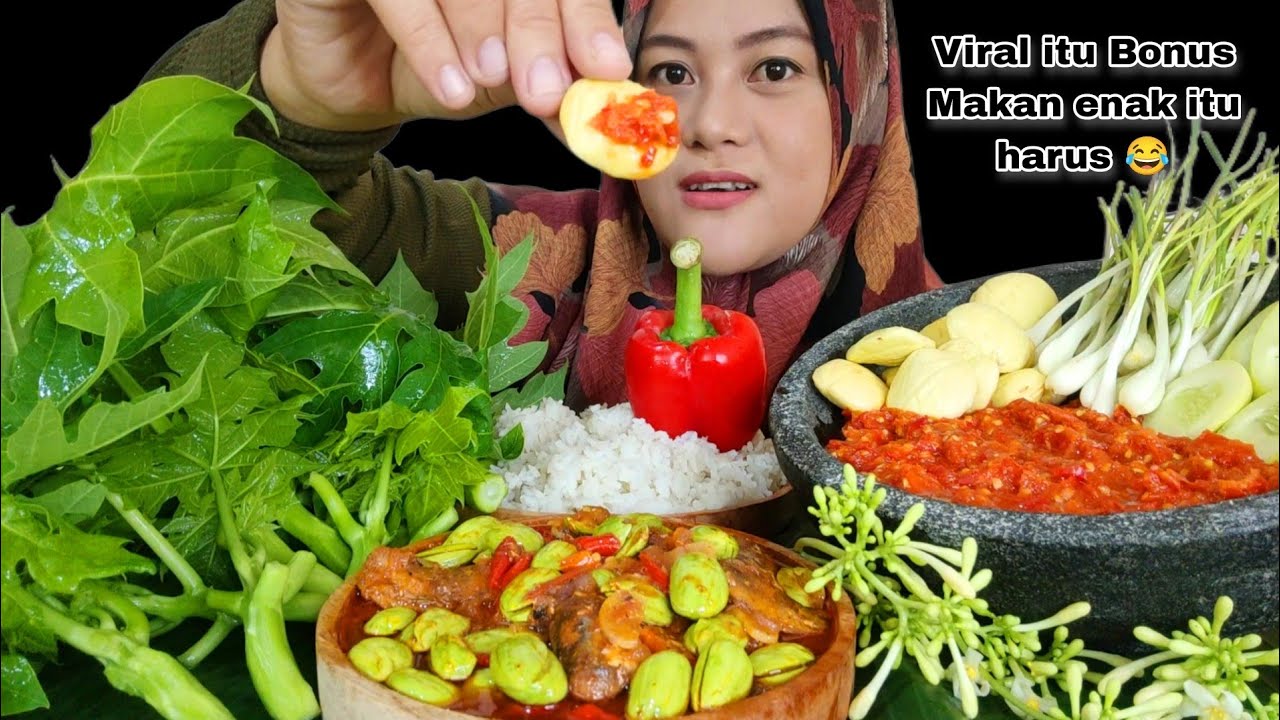 SARDEN PETAI LALAP 12 BATANG PEPAYA ENAK BANGET SIH INI !!!