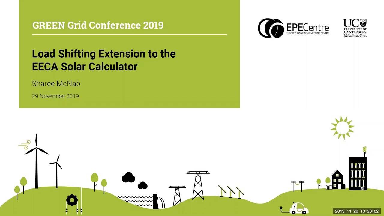 Load Shifting Extension to the EECA Solar Calculator, Sharee McNab
